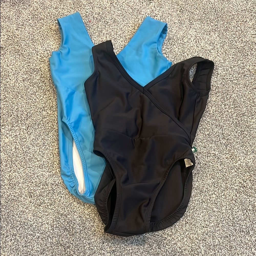 Lucky Leo Black and Blue Dance Leotards for Ballet